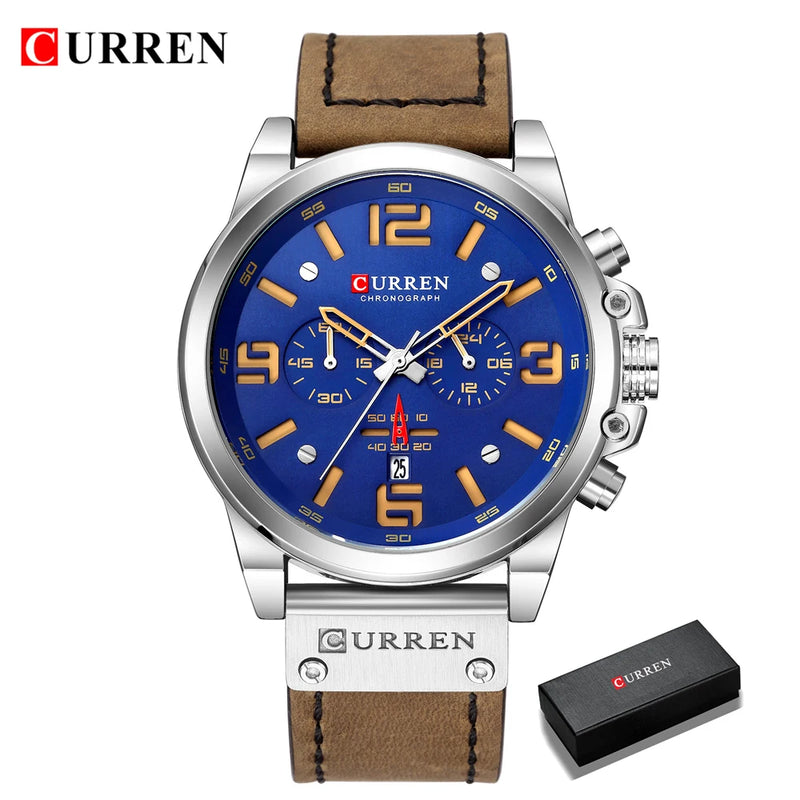 Relógio Curren  Brand Luxury Fashion Leather Quartz