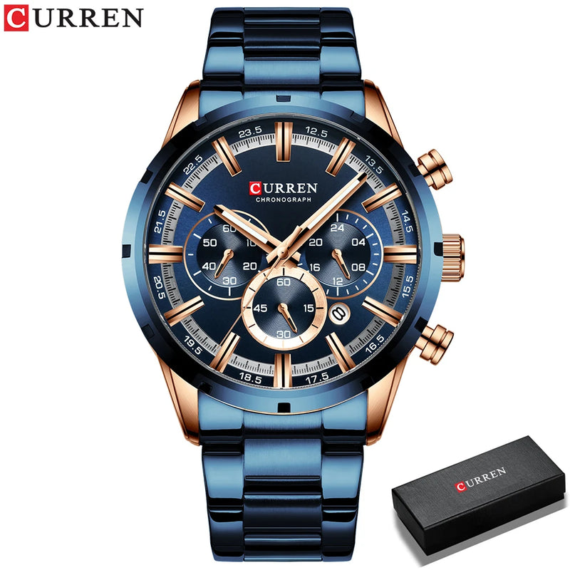 Relógio Curren Hot Fashion Mens Watches Top Brand Luxury