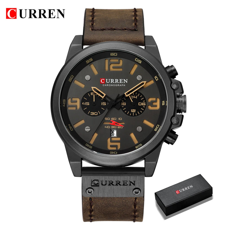 Relógio Curren  Brand Luxury Fashion Leather Quartz