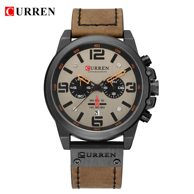 Relógio Curren  Brand Luxury Fashion Leather Quartz