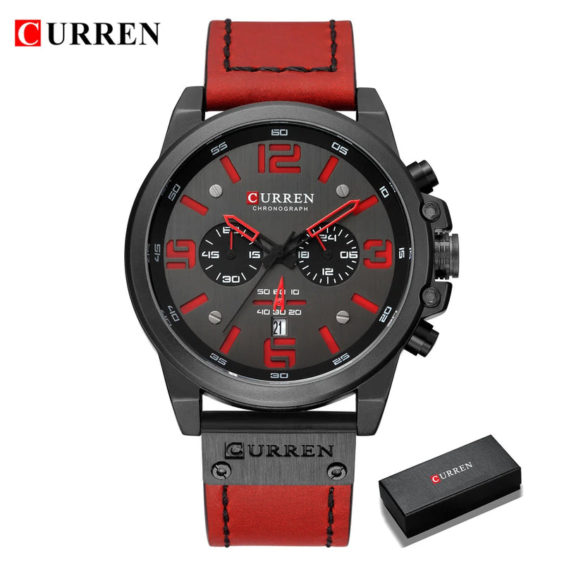 Relógio Curren  Brand Luxury Fashion Leather Quartz