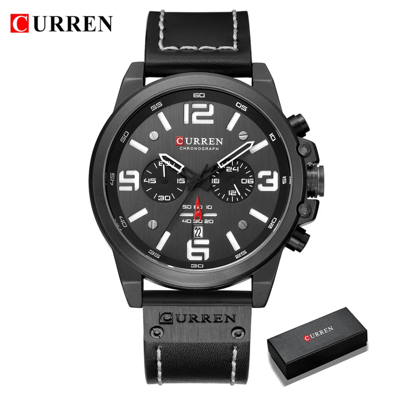 Relógio Curren  Brand Luxury Fashion Leather Quartz