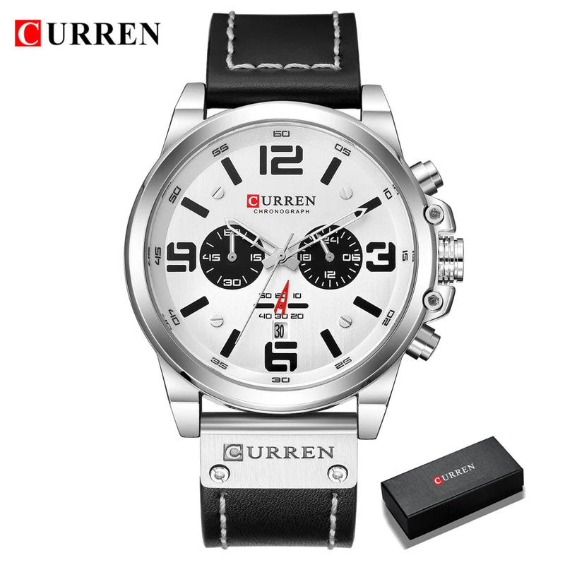 Relógio Curren  Brand Luxury Fashion Leather Quartz