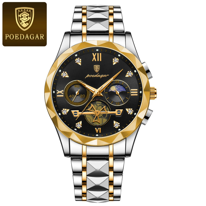 Relógio Poedagar Luxury Man Wristwatch Waterproof Luminous