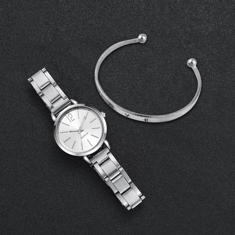 Relógio Feminino Fashion Elagant Watch Casual Simple Steel Strap