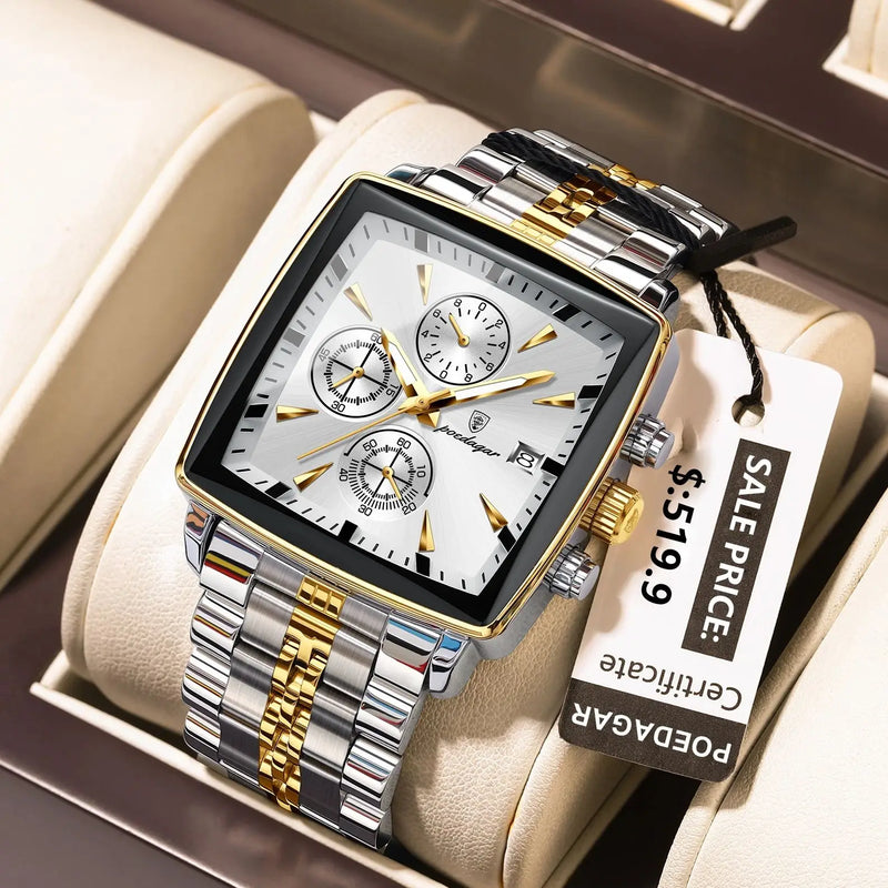 Relógio Poedagar Luxury Square Sport Man Wristwatch