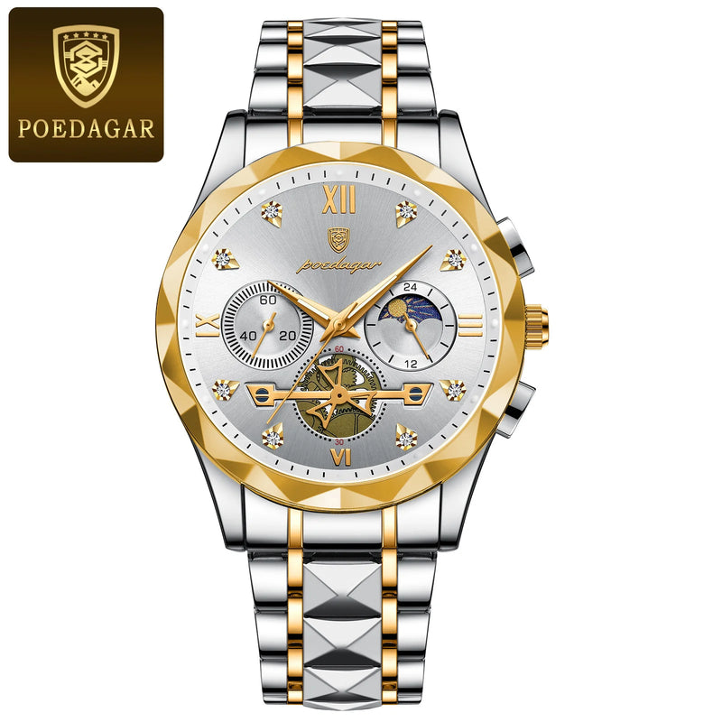 Relógio Poedagar Luxury Man Wristwatch Waterproof Luminous