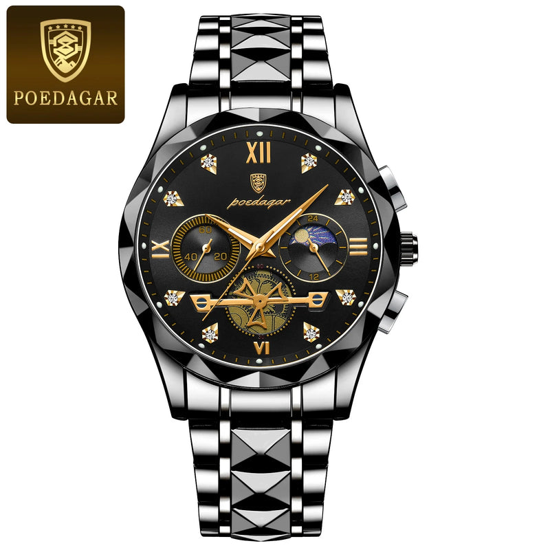 Relógio Poedagar Luxury Man Wristwatch Waterproof Luminous