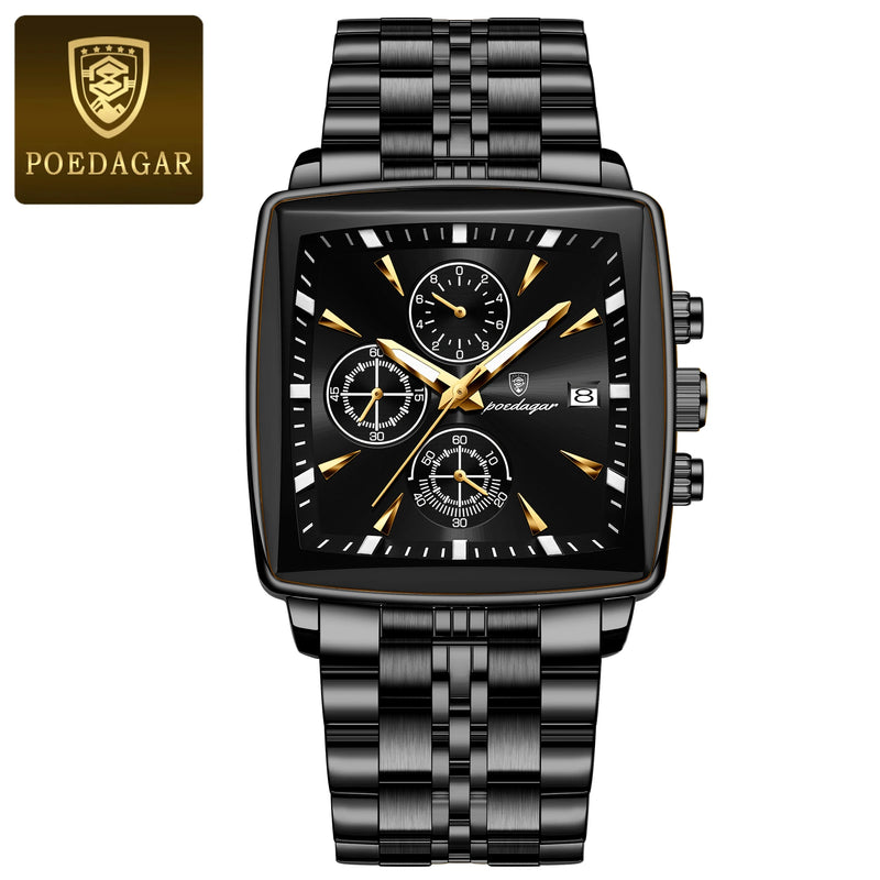 Relógio Poedagar Luxury Square Sport Man Wristwatch