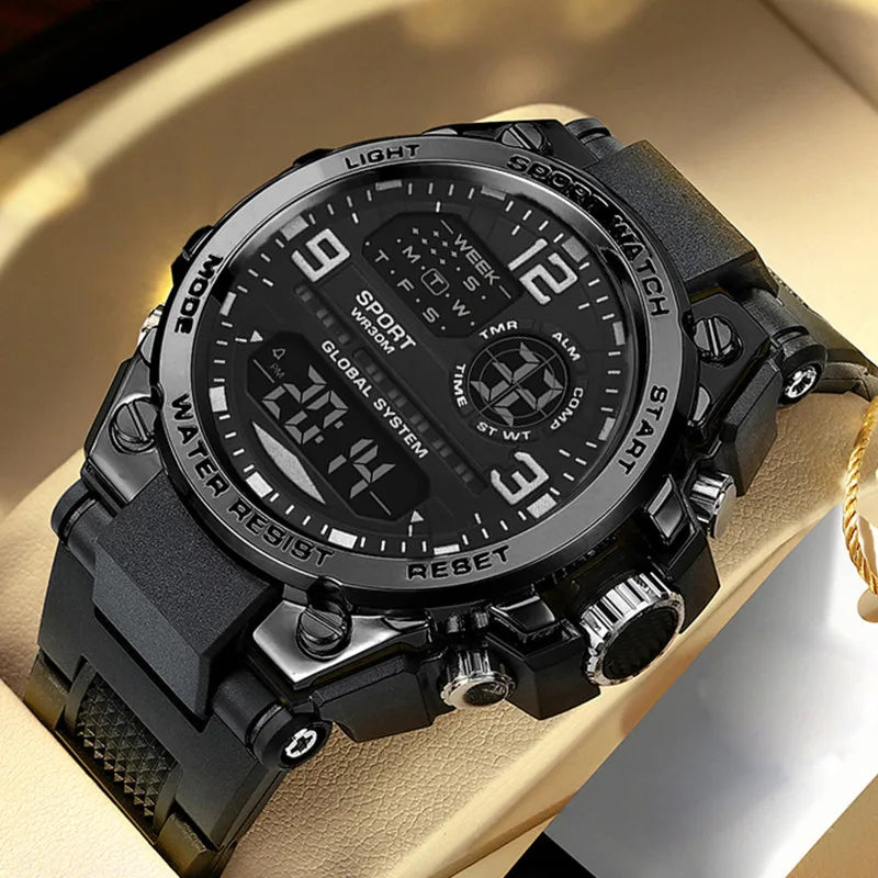 Relógio Men's Waterproof  Sports Watch Multifunction Electronic Anti Drop