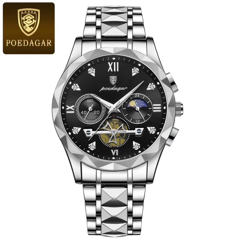 Relógio Poedagar Luxury Man Wristwatch Waterproof Luminous