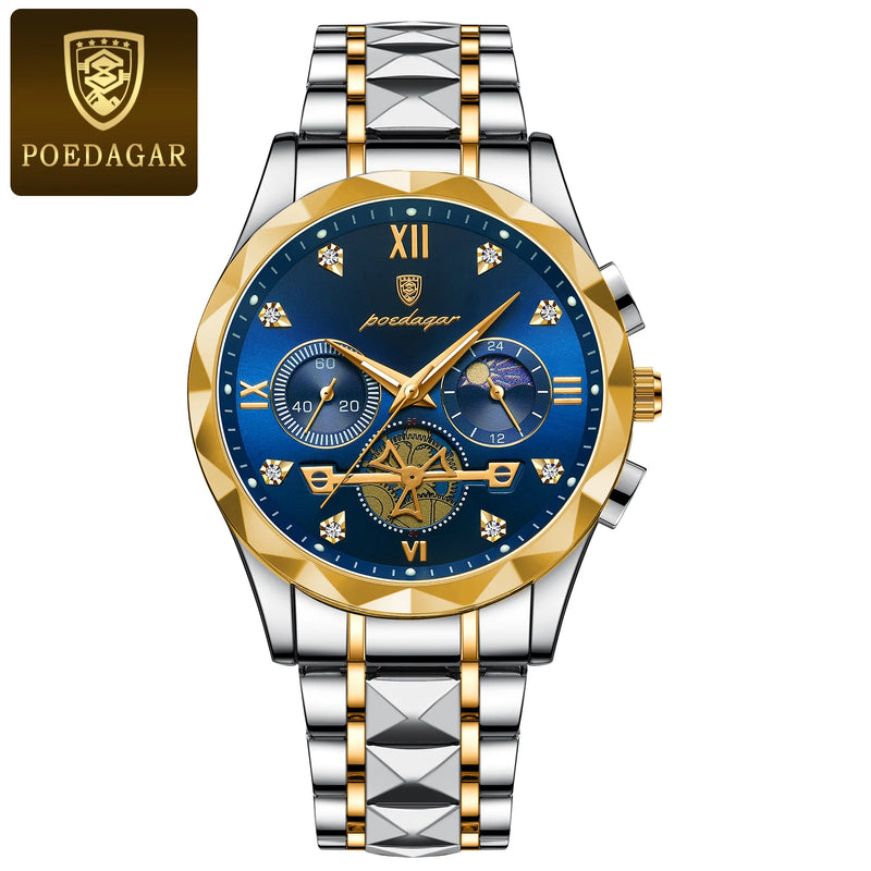 Relógio Poedagar Luxury Man Wristwatch Waterproof Luminous