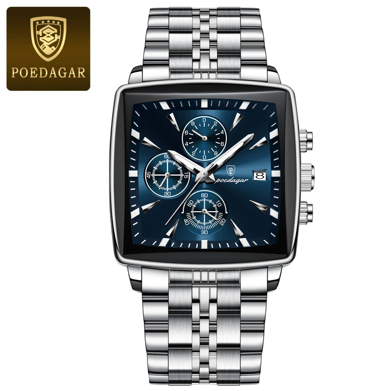 Relógio Poedagar Luxury Square Sport Man Wristwatch